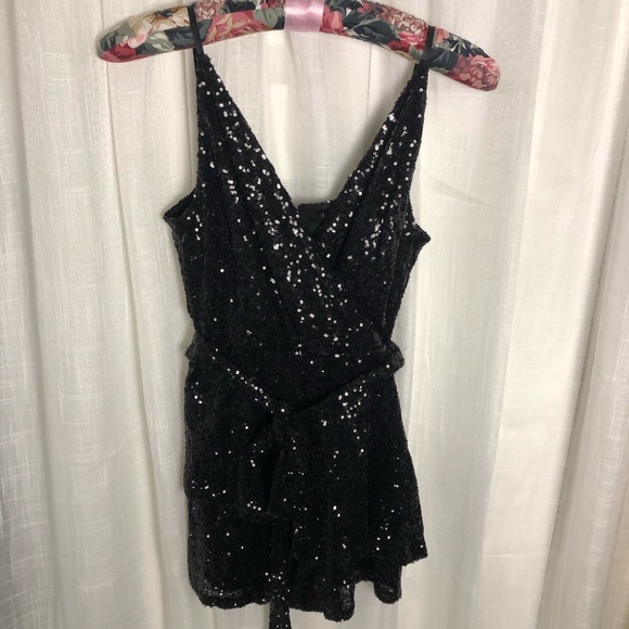 VENUS Elegant Black Sequin Romper size 8 - Picture 3 of 15